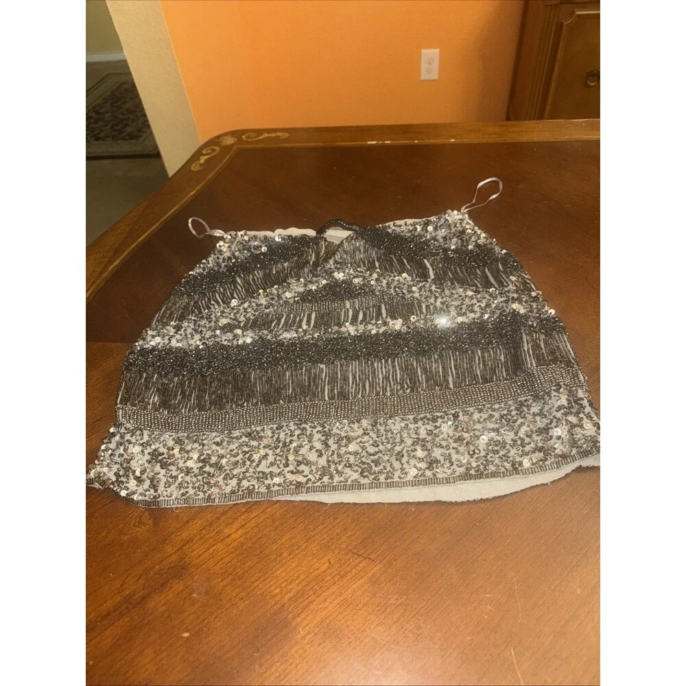 Zara Sequin Womens Mini Skirt Size Sz XS